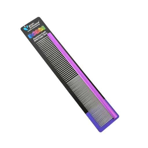 [850130] Groom Professional Spectrum Aluminium Comb 50/50 Purple 25cm